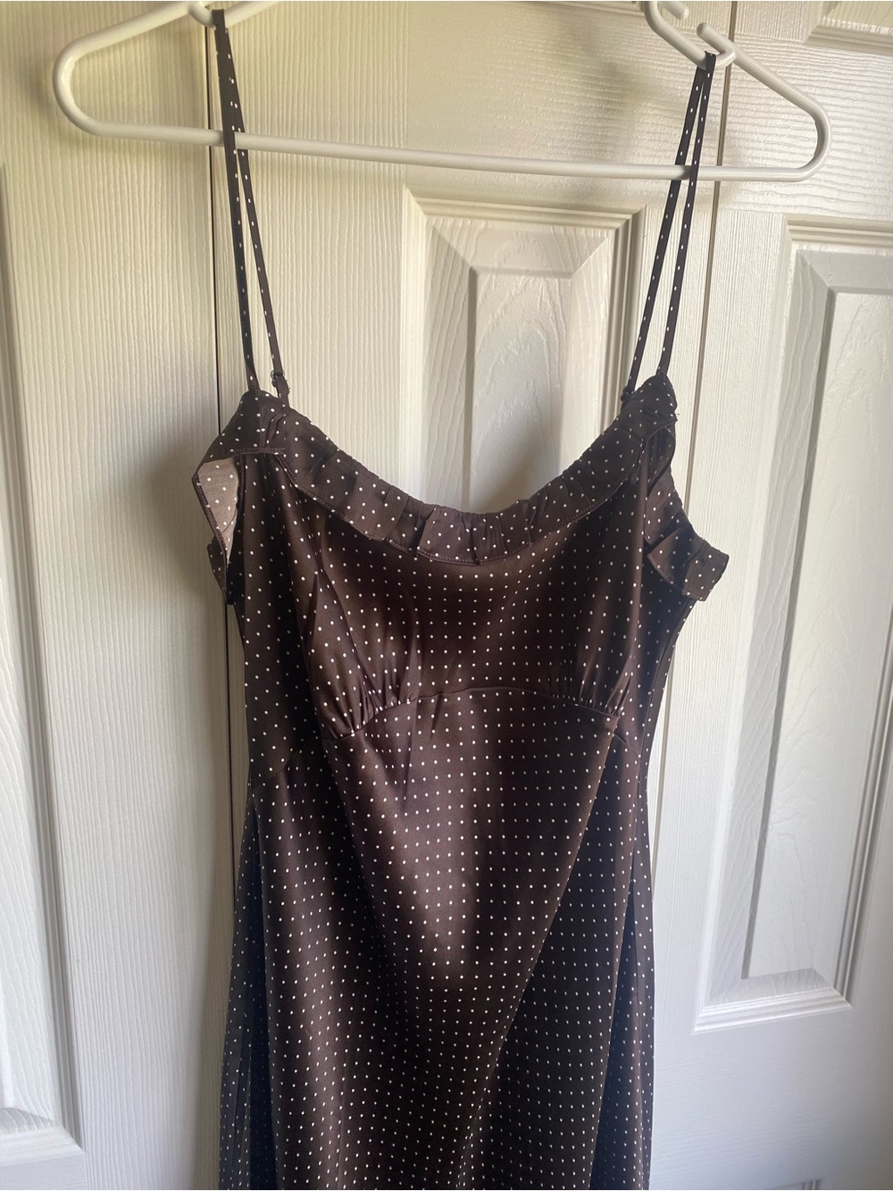 NEW Reformation Aribella Silk Ruffle Polka Dot Dress Size M - Picture 6 of 11
